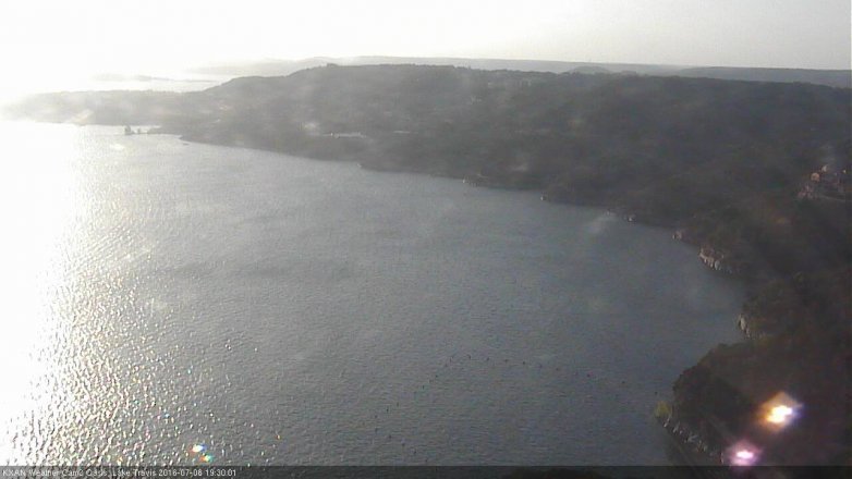 Lake Travis webcam, July 8, 2016 6:50 PM CT