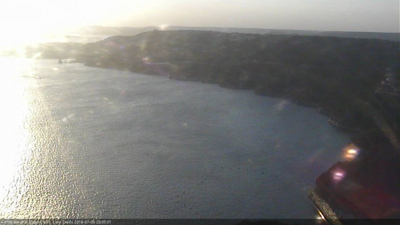 Lake Travis webcam, July 8, 2016 7:25 PM CT