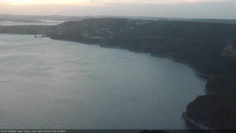 Lake Travis webcam, July 8, 2016 7:40 PM CT