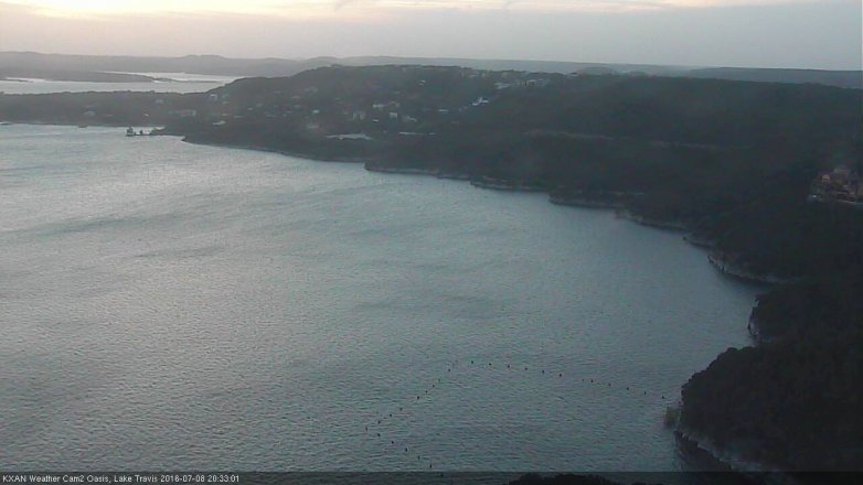 Lake Travis webcam, July 8, 2016 8:00 PM CT