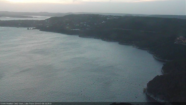 Lake Travis webcam, July 8, 2016 8:05 PM CT