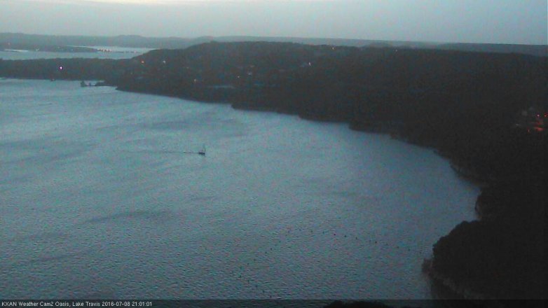 Lake Travis webcam, July 8, 2016 8:15 PM CT