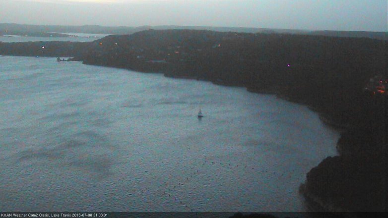 Lake Travis webcam, July 8, 2016 8:20 PM CT