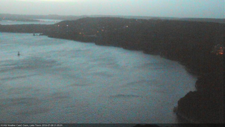 Lake Travis webcam, July 8, 2016 8:25 PM CT