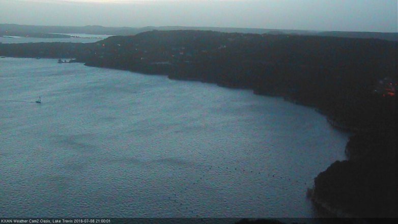 Lake Travis webcam, July 8, 2016 8:30 PM CT