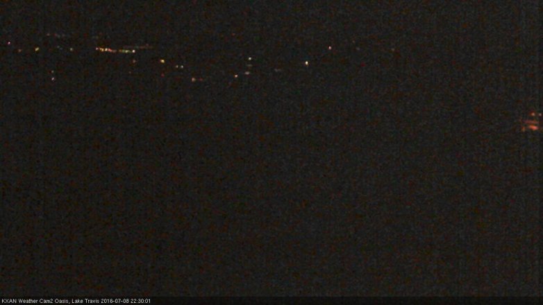 Lake Travis webcam, July 8, 2016 9:45 PM CT