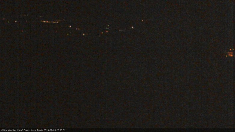 Lake Travis webcam, July 8, 2016 10:45 PM CT