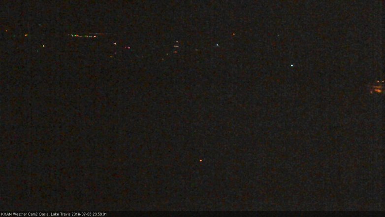 Lake Travis webcam, July 8, 2016 11:25 PM CT