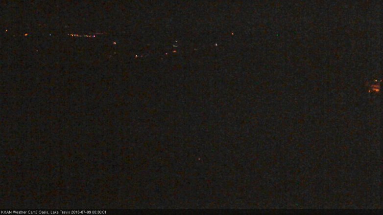 Lake Travis webcam, July 8, 2016 11:45 PM CT