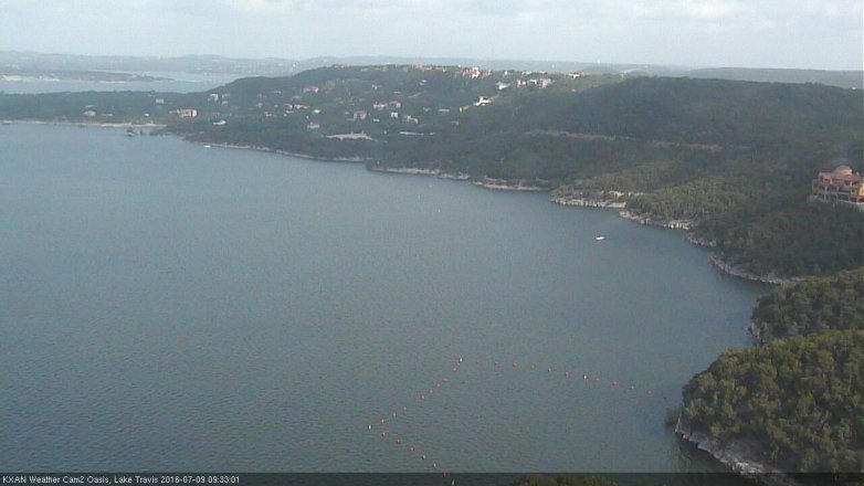 Lake Travis webcam, July 9, 2016 9:00 AM CT