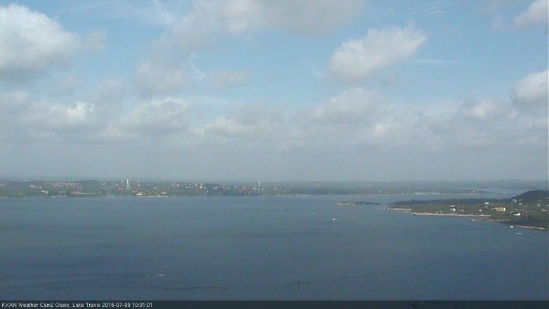 Lake Travis webcam, July 9, 2016 9:05 AM CT