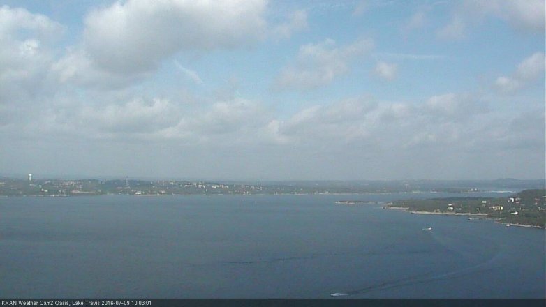Lake Travis webcam, July 9, 2016 9:20 AM CT