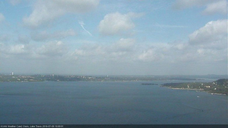Lake Travis webcam, July 9, 2016 9:30 AM CT