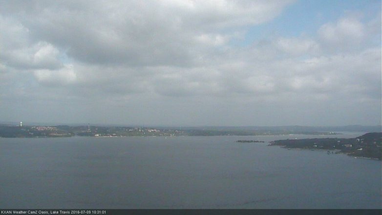 Lake Travis webcam, July 9, 2016 9:35 AM CT