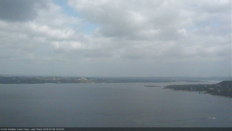Lake Travis webcam, July 9, 2016 9:40 AM CT