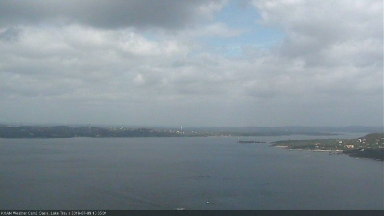 Lake Travis webcam, July 9, 2016 9:55 AM CT