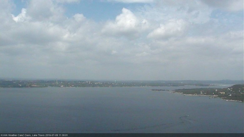 Lake Travis webcam, July 9, 2016 10:45 AM CT