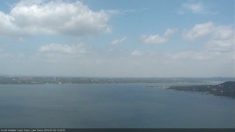 Lake Travis webcam, July 9, 2016 11:20 AM CT