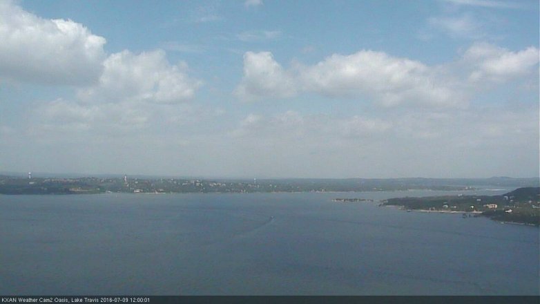 Lake Travis webcam, July 9, 2016 11:25 AM CT
