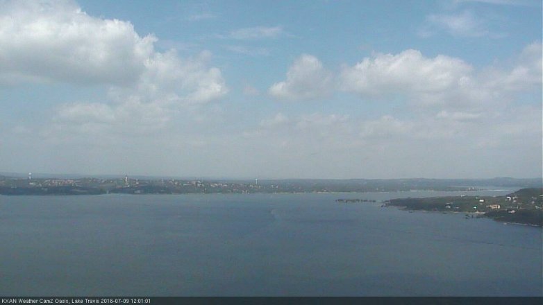 Lake Travis webcam, July 9, 2016 11:30 AM CT