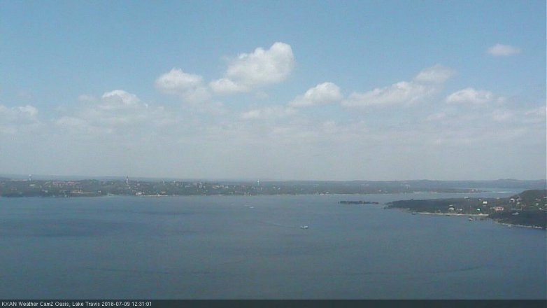 Lake Travis webcam, July 9, 2016 11:35 AM CT