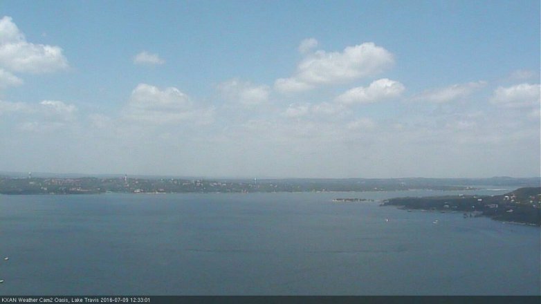 Lake Travis webcam, July 9, 2016 11:45 AM CT