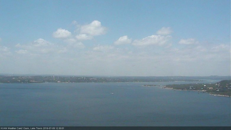 Lake Travis webcam, July 9, 2016 11:55 AM CT