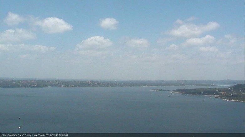 Lake Travis webcam, July 9, 2016 12:00 PM CT