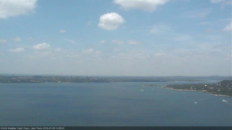 Lake Travis webcam, July 9, 2016 12:25 PM CT