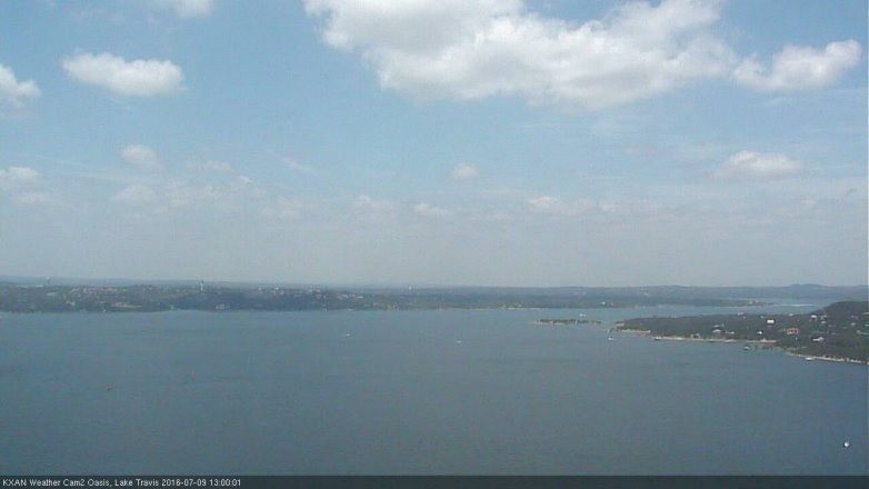 Lake Travis webcam, July 9, 2016 12:30 PM CT