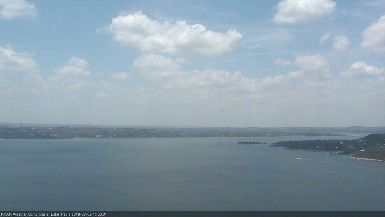Lake Travis webcam, July 9, 2016 12:40 PM CT