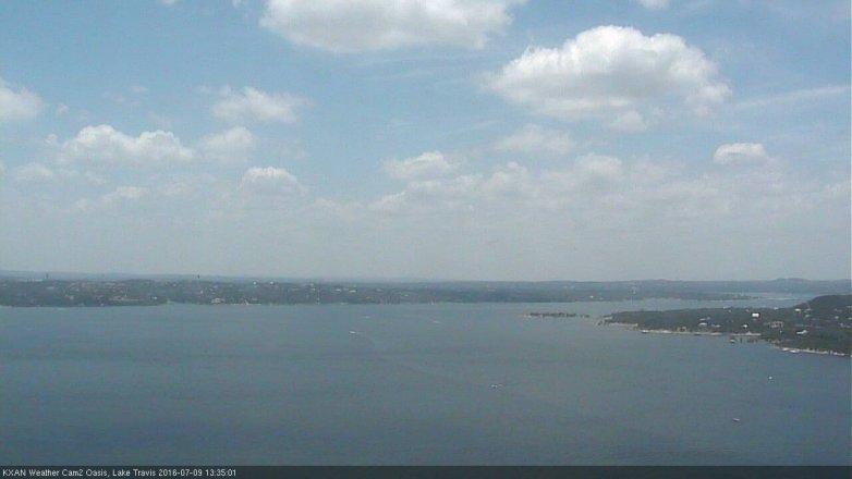 Lake Travis webcam, July 9, 2016 12:45 PM CT