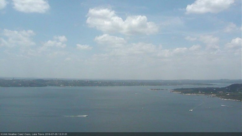 Lake Travis webcam, July 9, 2016 12:50 PM CT