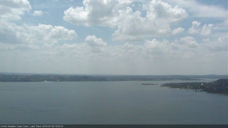Lake Travis webcam, July 9, 2016 2:05 PM CT