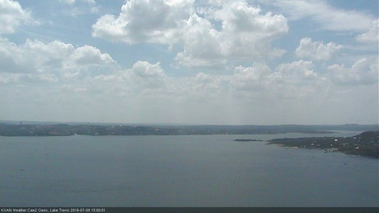 Lake Travis webcam, July 9, 2016 2:15 PM CT