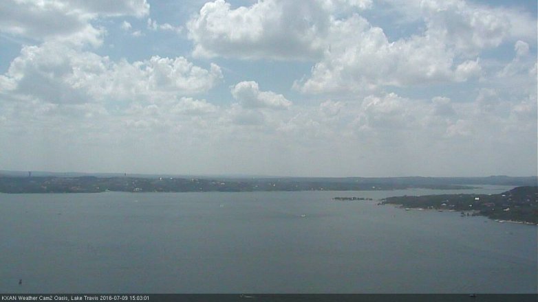 Lake Travis webcam, July 9, 2016 2:20 PM CT