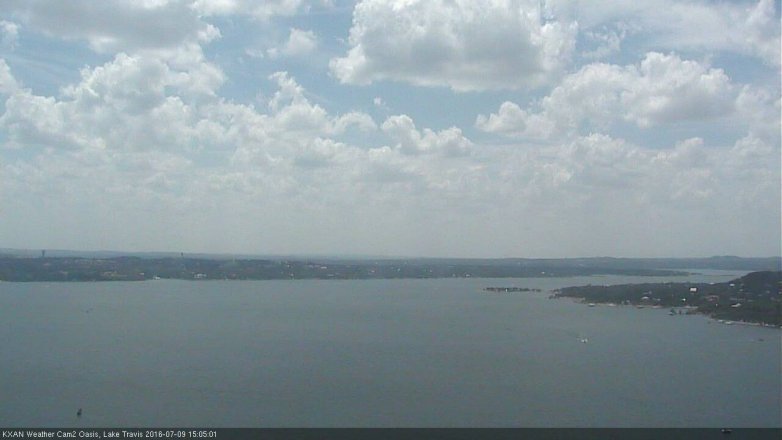 Lake Travis webcam, July 9, 2016 2:30 PM CT
