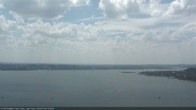 Lake Travis webcam, July 9, 2016 2:40 PM CT