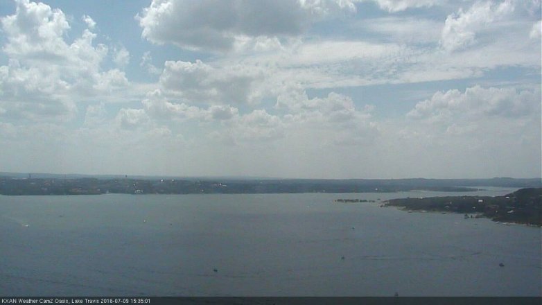 Lake Travis webcam, July 9, 2016 3:00 PM CT