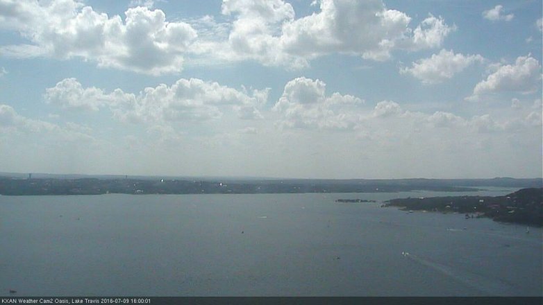 Lake Travis webcam, July 9, 2016 3:05 PM CT