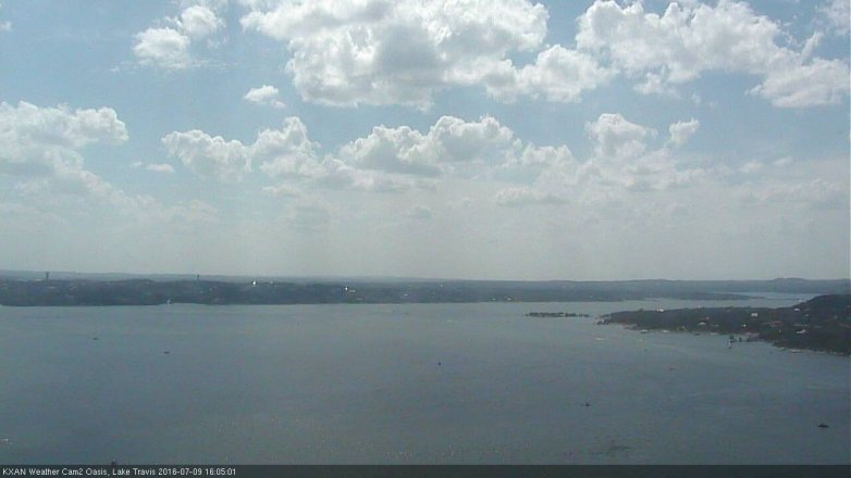Lake Travis webcam, July 9, 2016 3:30 PM CT