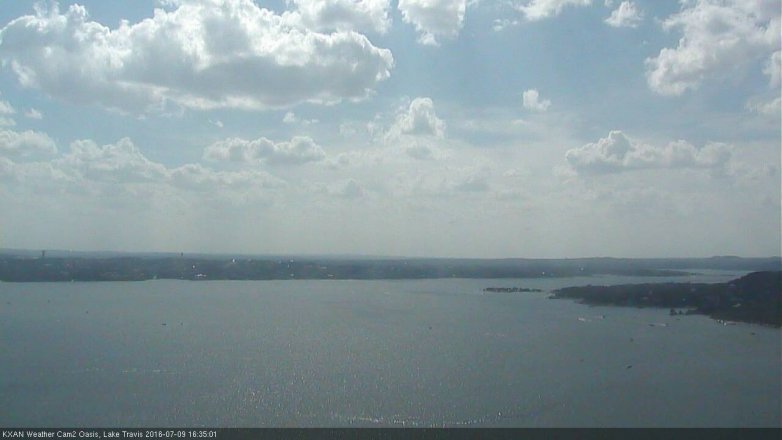 Lake Travis webcam, July 9, 2016 3:45 PM CT