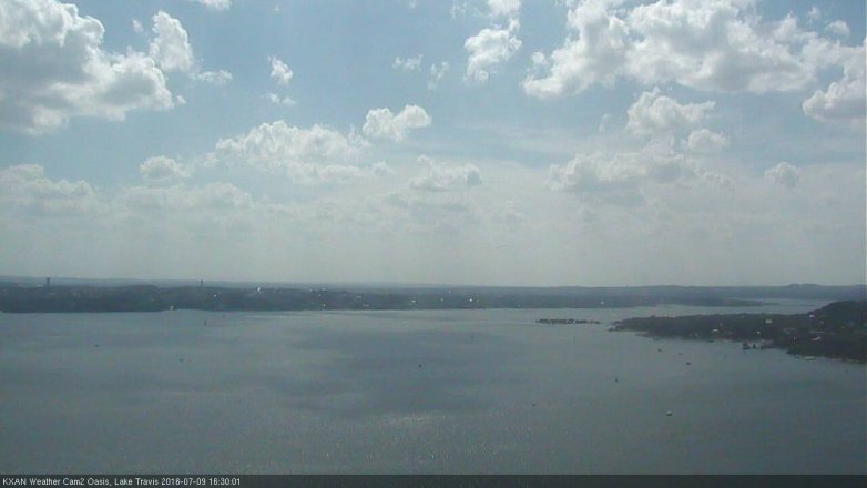 Lake Travis webcam, July 9, 2016 4:00 PM CT