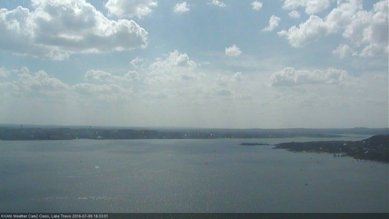 Lake Travis webcam, July 9, 2016 4:05 PM CT