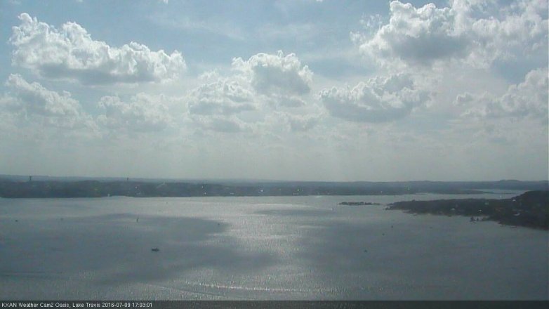 Lake Travis webcam, July 9, 2016 4:15 PM CT