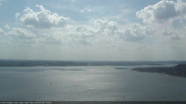 Lake Travis webcam, July 9, 2016 4:25 PM CT