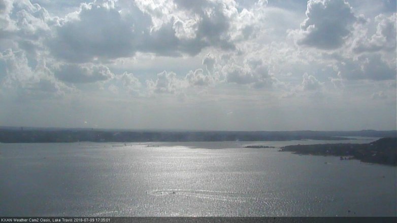 Lake Travis webcam, July 9, 2016 4:40 PM CT