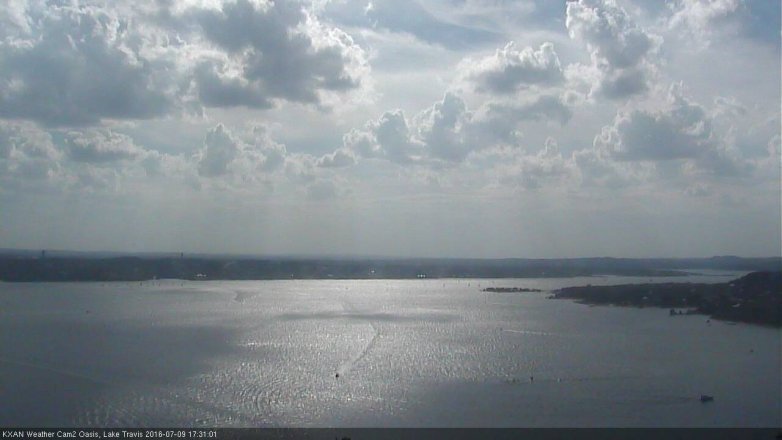 Lake Travis webcam, July 9, 2016 4:45 PM CT