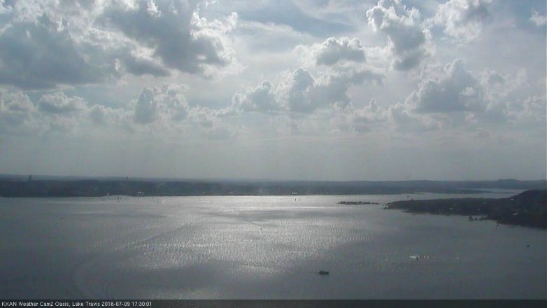 Lake Travis webcam, July 9, 2016 5:00 PM CT