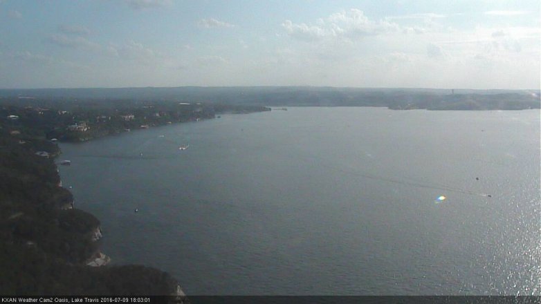 Lake Travis webcam, July 9, 2016 5:10 PM CT